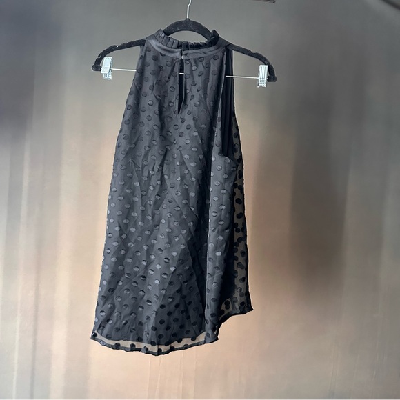 Polka dot Ann Taylor black business top. Large #A43 - Picture 2 of 3